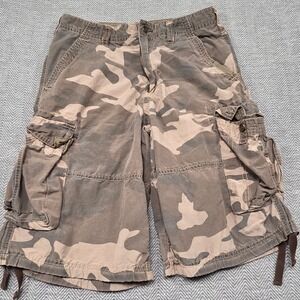 Sideout Vintage Camo Cargo Shorts Mens Size 14 Brown Khaki Camouflage Gorpcore